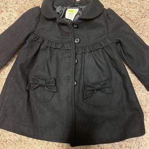 Little girls black pea coat